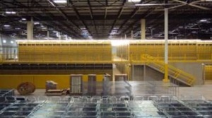 yellow equipment and storage inside a warehouse