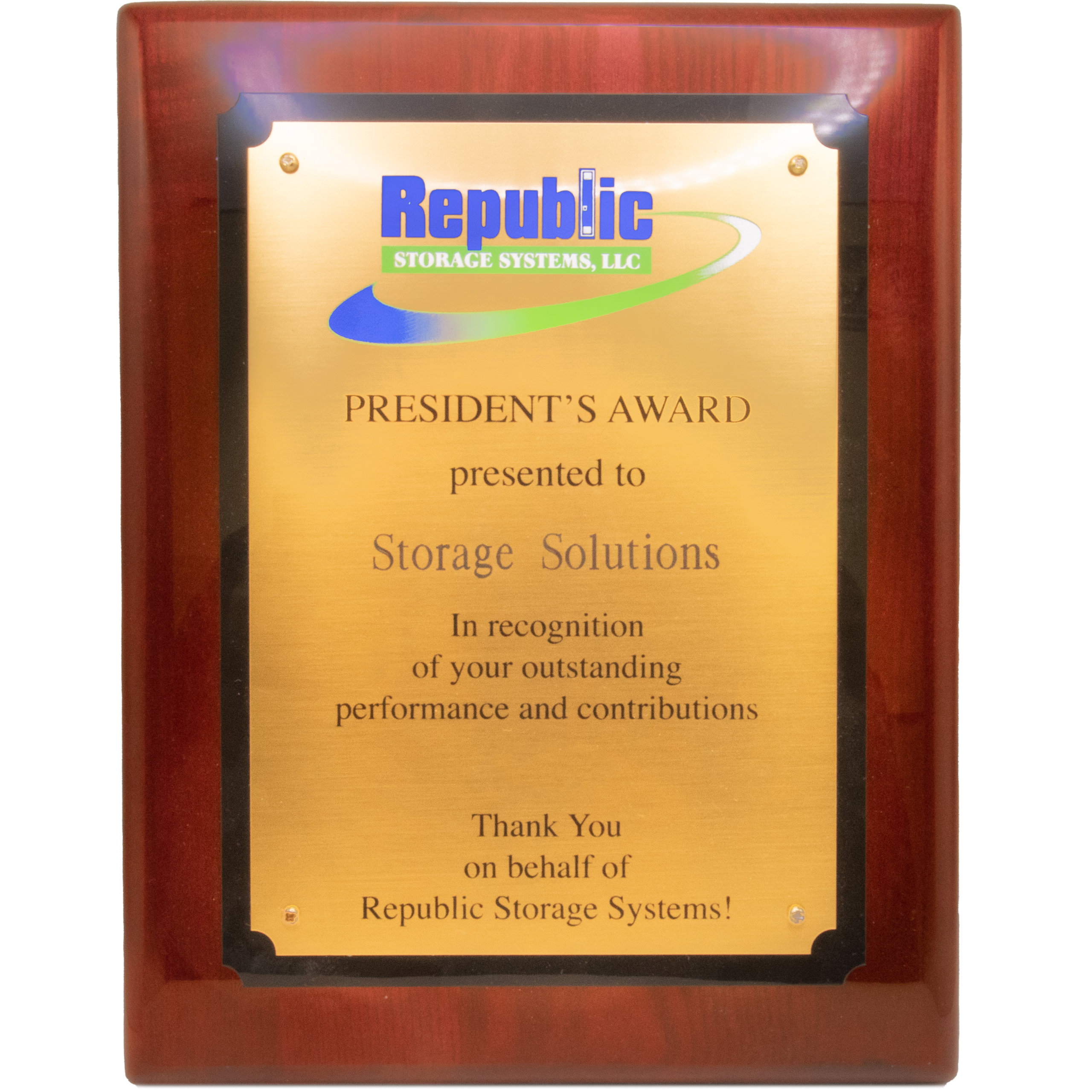 Republic storage systems president award