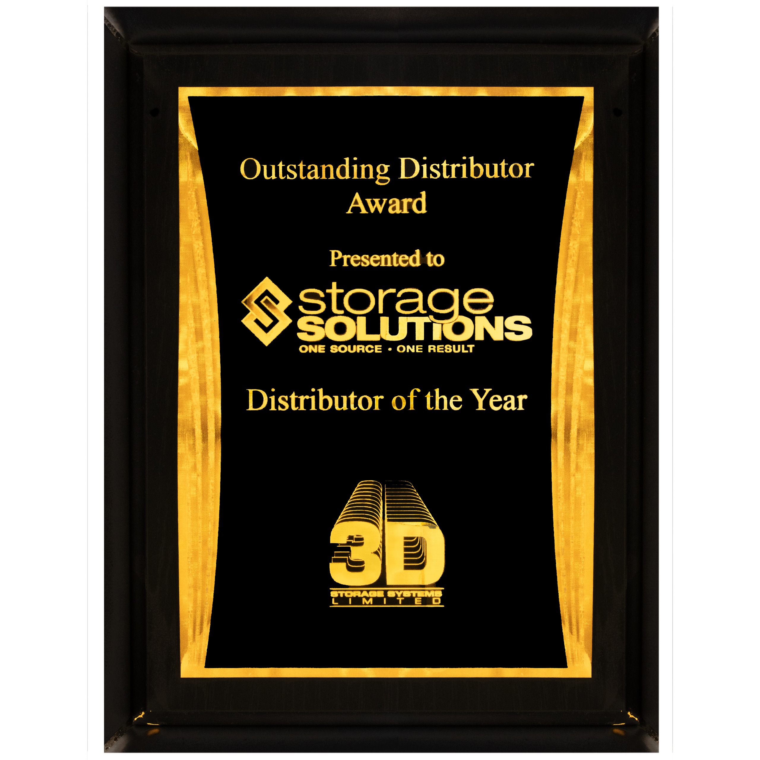 3D Storage Systems Outstanding Distributor Award